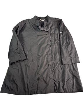 Chef Works Black Chef Coat Jacket 2XL Double Breasted Long Sleeve Uniform